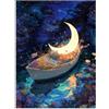 Fokenzary Kit di pittura con i numeri, per adulti, fai da te, tela con luna e barca, per adulti e principianti, include pennelli e colori acrilici, senza cornice (40 x 50 cm)