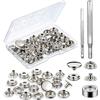 LWAIX Bottoni Automatici a Pressione In Acciaio Inox 15MM Bottoni a Pressione in Metallo con Kit di Attrezzi D'Installazione Per Borse Jeans Vestiti Tessuto Pelletteria 240Pcs (240PCS)