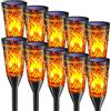FIFlying Lamp Solari da Giardino, 10 Pezzi 12LED, Lanterna Solare da Esterno con Effetto Fiamma Realistico, IP65 Impermeabile, Lampada Solare a Fiamma per Giardino, Patio, Prato, Terrazza, Sentiero