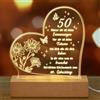 Fiada Compleanno Donna Uomo Regali di Compleanno Luce Notturna in Acrilico con Incisione Compleanno per Moglie Mamma Amici Marito Madre Idee Regalo (50. Geburtstag)