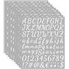 Zayookey 10 Fogli Adesivi Lettera Alfabeto Autoadesivi Impermeabile Vinile Numeri Lettere Segni Adesivi Letter Number Sticker per Cassetta Postale, Porta, Scrapbooking (Bianco, 1 Pollice)