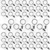TopHomer 50 anelli per tende con clip, anello per tende in metallo inossidabile, diametro 25 mm, gancio per appendere tende pesanti, set di aste e tendaggi - argento