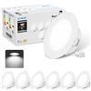LVWIT Faretti LED da Incasso per Cartongesso, Faretti Incasso Cartongesso 4W, Faretti da Incasso, 440 Lumen, Luce Fredda 6500K, Faretto da Incasso, AC 220-240V, Diametro Foro Ø70-80mm, Set di 6