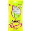 BiC Pure 3 - Rasoio usa e getta da donna, a 3 lame con Aloe Vera, confezione da 8