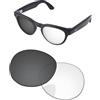 PapaViva Lenti di ricambio compatibili con occhiali da sole Ray-Ban Meta Headliner RW4009 50 mm Eclipse grigio fotocromatiche non polarizzate