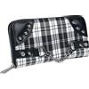 Banned Handbojor Tartan Rutig Plånbok Dubbar Nitar Punk, Röd, Taglia unica