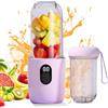Aicharynic Mixer portatile da 500 ml: Smoothie Maker to Go, frullatore frullato con display digitale, frullatore portatile con 16 lame, frullatore USB ricaricabile, mini mixer per viaggi, ufficio, cucina