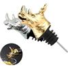 Hachera Set Di 2 Versatori Per Alcolici, Tappi Decorativi Creativi, Versatore Per Vino a Testa Di Cervo In Metallo Per Bottiglie Di Vino, Beccucci Per Bottiglie Vino, Beccucci Per Olio (Oro e Argento)