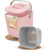 YourCasa® - Pattumiera biologica piccola da cucina, capacità: 4 litri, secchio per compost per rifiuti organici quotidiani, lavabile in lavastoviglie, inodore, filtro rimovibile, con coperchio (rosa)