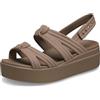 Crocs Donna Brooklyn Knot Low Wedge Sandalo Cuneo, Latte, 37 EU