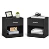 VASAGLE Comodini, Set di 2 Tavolini con Cassetto, Maniglia, Scomparto Aperto, per Camera da Letto, Soggiorno, Nero Classico LET819T56