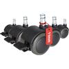 HJH Office 619034 5x rotelle per pavimenti rigidi con freno di bloccaggio 11mm / 50mm rotelle per sedie da ufficio per pavimenti rigidi