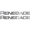 4R Quattroerre.it 17132 Adesivi Jeep Renegade Scritta per Maniglia Portiera, 10 cm, Argento, 2 Pezzi