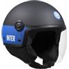 Tucano Urbano casco demi jet unisex EL'JETTIN INTER. Casco moto in policarbonato con grafica originale Inter FC. Casco estate inverno omologato ECE 22.06. Prodotto con Licenza Ufficiale. Nero Tg. XS