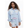 Desigual, giacca trucker in denim, Bambini, Cotone, Blu, 11/12