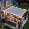 ABIUBIU Tenda da sole impermeabile, 3 x 4 m, con catena luminosa a LED integrata, protezione UV al 98%, resistente alle intemperie, per terrazze e prati