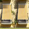 eurostile Tenda da Sole Ombreggiante a Righe per Balcone Veranda o Terrazzo con Anelli e Ganci Tessuto Resistente Antistrappo da Esterno Porta Finestra Gazebo Giardino, Colore Arancio Bianco, Misura145x250 cm