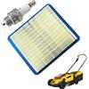 Larebidtex Filtro ad Aria e Candela di accensione per tagliatrici a Gazon Briggs & Stratton Quantum 625 650 675 - Sostituire 491588 399959 491588S Wolf 2058411, Champion RJ19LM / NGK B2LM