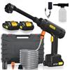 Housiwill Idropulitrice a Batteria 25Bar, Idropulitrice Portatile con 2 Batterie e Tubo da 5M, 6 In 1 Ugello, Serbatoio in Schiuma, per Auto, Giardino, Terrazza, Prato e Irrigazione senza fili