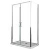 LANERI Box Cabina Doccia composto da 2 Pareti Fisse e 1 Porta saloon battente Vetro 6 mm Easyclean H.190 Cromo (2 Fisse 67,5-70 + 1 Saloon 82-85)