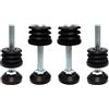cyclingcolors 4x Piedi regolabile tappo plastica piedino piede tondo tubi sedia mobili nero, 42mm