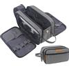 Lacdo Borsa da Toilette per Uomo, Organizzatore di Articoli da Toilette da viaggio Dopp Kit Borsa da Barba Grande Resistente All'acqua per Tccessori da Toeletta Borse Cosmetiche, Grigio