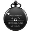 TREEWETO Orologio da taschino personalizzato inciso Best Man orologio da tasca al quarzo Fobwatch sposo regali per matrimonio testimoni di nozze orologio da tasca regalo di nozze