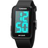 TONSHEN Unisex Uomo e Donne Outdoor Sportivo Orologio LED Elettronico Display Semplice Digitale Numeri Grandi Orologi da Polso e Gomma Cinturino