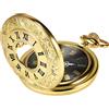 HICARER Vintage Oro Orologio da Tasca Acciaio Uomini Orologio con Catena