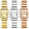 JewelryWe Orologi da donna con cinturino in metallo quadrato - Elegante orologio analogico al quarzo da donna per affari e casual con quadrante rettangolare in madreperla e cinturino in lega