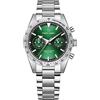RollsTimi Pagani Design 1766 - Orologio cronografo da uomo, in acciaio inossidabile, cassa da 40 mm, movimento al quarzo VK64, impermeabile fino a 100 m, verde, Bracciale