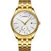 JewelryWe Coppia di orologi da polso al quarzo, analogico, per partner, amicizia, business, casual, in acciaio inox, con lancette luminose, regalo per San Valentino, per lui e lei