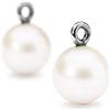 Trollbeads Orecchini in argento 925 con perle bianche rotonde