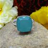 Handmade Incredibile Blu Calcedonio Gemma 925 Argento Sterling Handmade Anello All Misura