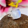Pietra Lunare Arcobaleno Gemma 925 Argento Sterling Artigianale Anello AC-50