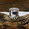 Africano Ametista Gemma 925 Argento Sterling Mano Spinner Anello Tutte le Taglie