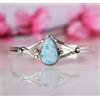 Caraibi Larimar Gemma 925 Argento Sterling Fatto a Mano Bracciale FT-23