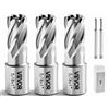 VEVOR Set di Punte per Trapano HSS 5 pezzi, Set Punte per Albero di Trapano Magnetico Diametro di Taglio 15,9 mm con 2 Perni di Centraggio Profondità di Taglio 25,4 mm Acciaio Rapido M2AL