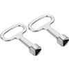 PATIKIL 12.5x8mm Triangolo Presa Chiave Chiave, 2pz Elettrico Armadio Gas Acqua Contatore Chiave per Ascensore Emergenza Ascensore Porta Triangolo Pannello Blocco, Argento
