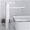 SHANFO Rubinetto Bagno Lavabo girevole a 360°, Rubinetti Bagno Bianco, Miscelatore Lavabo Bagno Alto, Monocomando Fredda e Calda Regolabile, 1M6OK-T