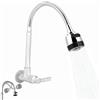 Vibrivio Rubinetto per acqua fredda con montaggio a parete per lavello della, rubinetto in acciaio inox girevole a 360° con attacco G1/2 per lavelli in bagno e, antiruggine,
