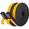 LIKERAINY Striscia di Tenuta in Gomma 25,4x19mm Striscia di Schiuma per Porte Guarnizioni Finestra Della Nastro Sigillante Anti-Collisione Autoadesivo Antivento Previene Rumori Nero 2 Rotoli 4 Metri