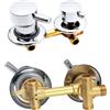 HEHUANG Miscelatore per doccia a 2/3/4/5 vie in ottone con elemento filtrante in ceramica, valvola per acqua fredda e calda, interasse 9/10/12,5/14,5 cm (9 cm, Fileté 3 voies)