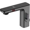 SPORTARC Rubinetto per lavabo con sensore intelligente, rubinetto con sensore per lavello, display digitale, miscelatore per acqua calda e fredda, rubinetto automatico touchless, 1/2 '' (grigio)
