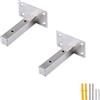 FEEIMOL 2 Pezzi Supporto per Mensole Galleggianti Acciaio Inossidabile Staffe per Mensola Pesanti Supporto Industriali Metallo Reggimensola per Scaffali Cucina Casa Argento 100mm