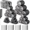 Zosenyer Set di 60 Bigodini, 5 Misure (60/48/40/30/20mm) Bigodini Grandi per Volume con 28 Pinza, Heatless Hair Curler per Capelli Lunghi, Medi e Corti (Nero)