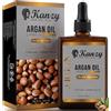 Kanzy Olio di Argan 60 ml - Olio di Argan Spremuto a Freddo per Capelli, Viso e Corpo - Texture Leggera e non Grassa