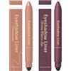 PHYNDR 2 Pezzi 2 in 1 Matita occhi marrone, Eyeliner + Ombretto, Matita occhi waterproof, Impermeabile, Anti-sudore e anti-sbavature, B