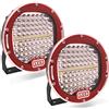 Safego, faro da lavoro a LED, 12 V, 2 x 7, 300 W, 30000 lm, per auto, rotondo, IP67, faretto fuoristrada, driving, fendinebbia, tettuccio per SUV, 4 x 4 ATV trattore