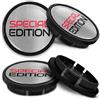 SkinoEu Compatibile con Coprimozzo VW 5G0601171XQI 66mm Copricerchi Tappi Ruota Cerchi Lega Ricambio Special Edition Argento Nero Rosso CR 17
